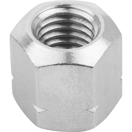 Coupling Nut, M16, 18-8 Stainless Steel, Not Graded, Bright, 24 Mm Lg, 24 Mm Hex Wd
